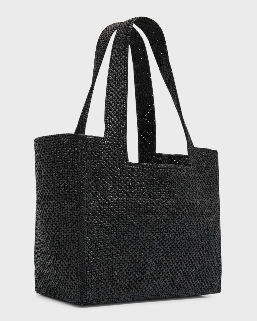 Loewe Logo Raffia Tote Bag - Black — view 4
