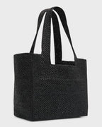 Loewe Logo Raffia Tote Bag - Black — view 4