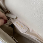 Flap Bag with Top Handle - White — view 8