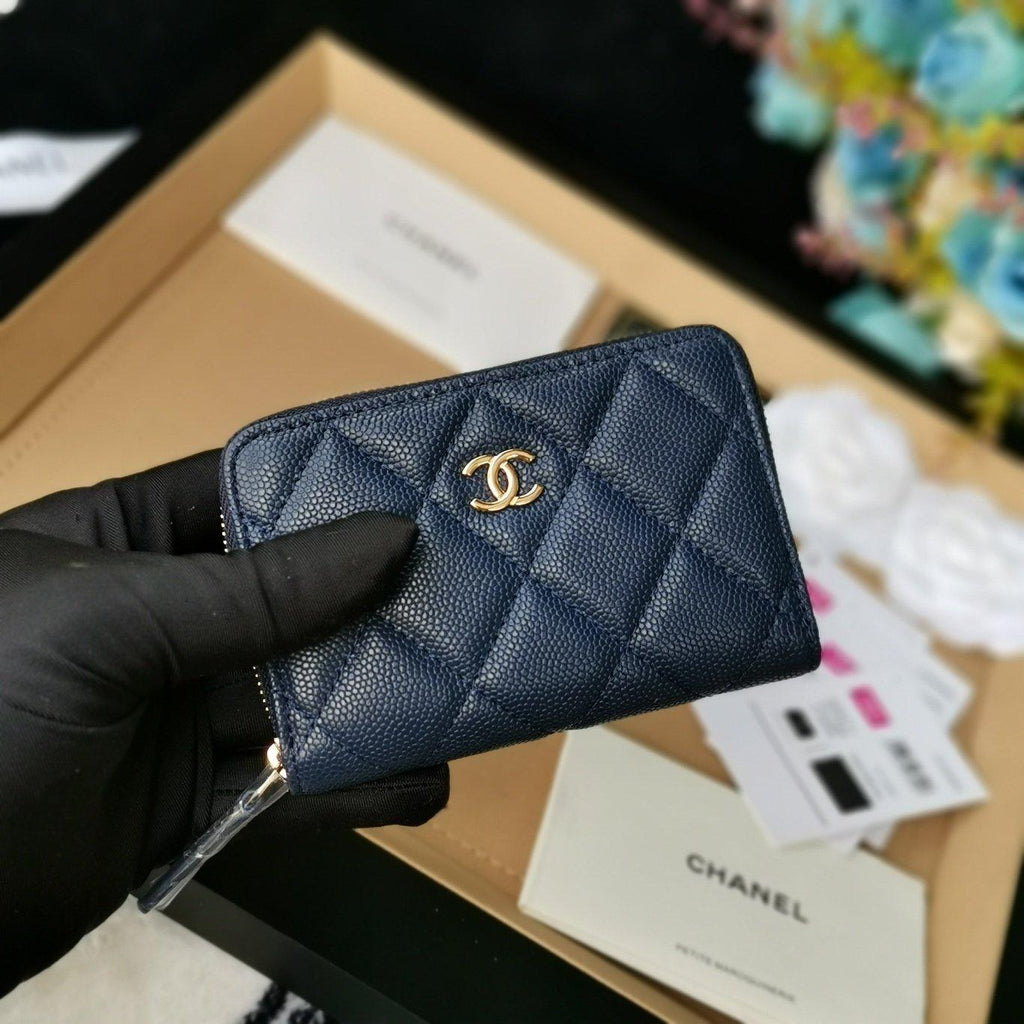 Chanel Coin Wallet Navy Blue — view 3