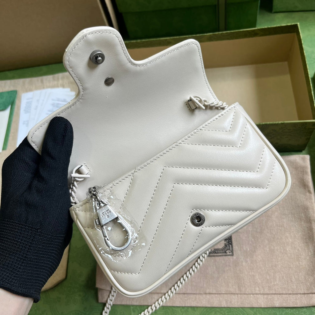 Gucci GG Marmont Belt Bag in White 476433 — view 3