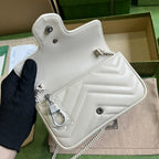 Gucci GG Marmont Belt Bag in White 476433 — view 3