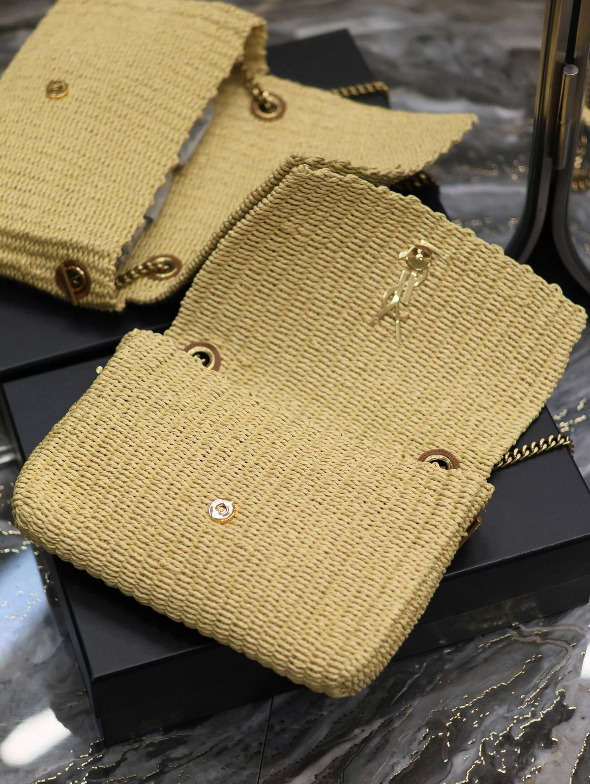 YSL Kate in Raffia Shoulder Bag — view 4