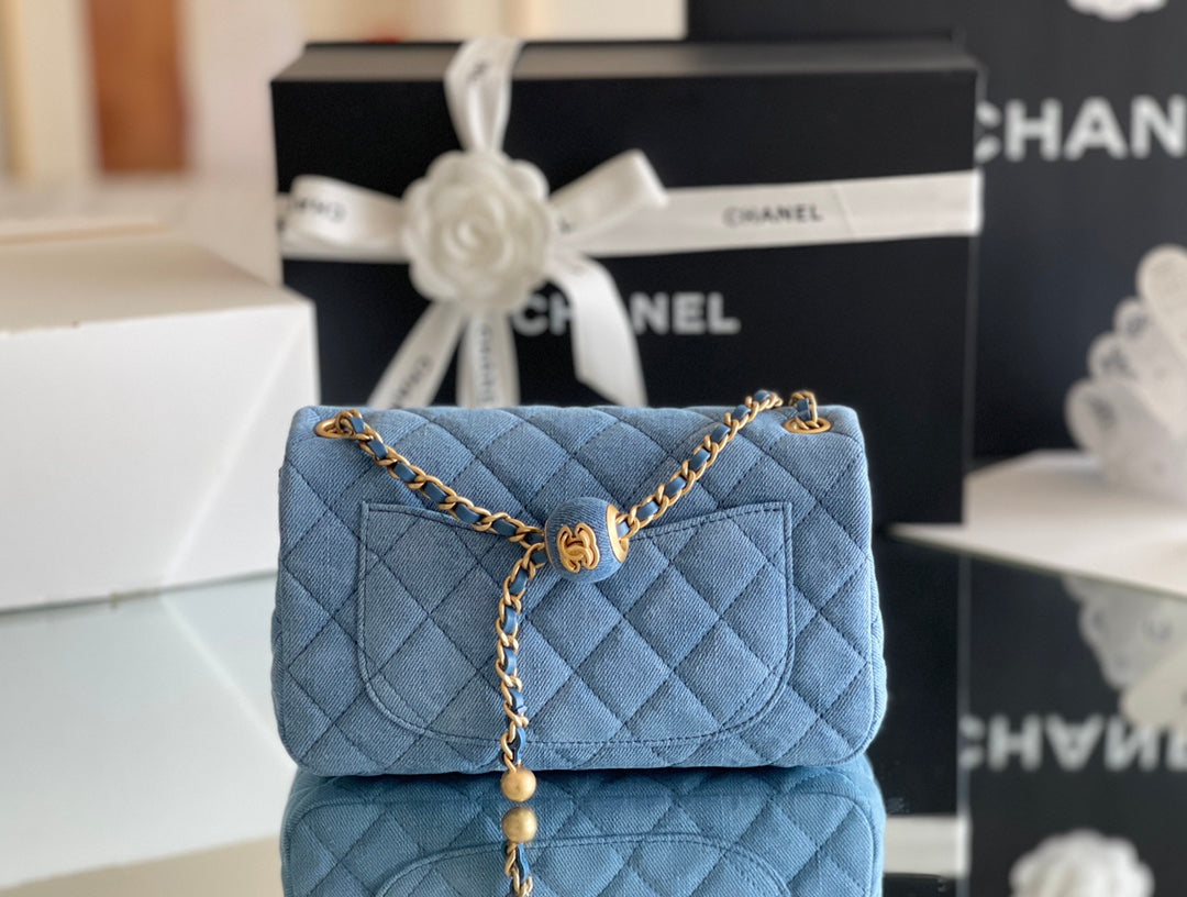 Chanel Denim Flap Bag - Blue — view 2