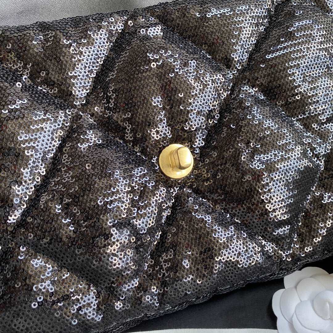 Chanel 19 Sequin Flap Bag Black — view 7