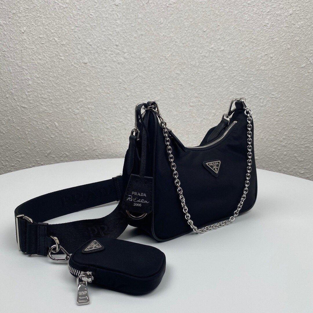 Prada Re-Edition 2005 Re Nylon Bag - Black — view 2