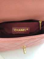 Chanel Coco Handle Gold Caviar Pink 24 cm Handbag — view 6