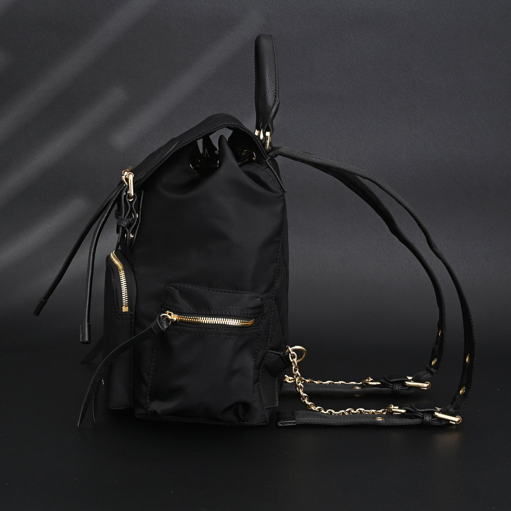 Burberry the Rucksack – Black Nylon & Leather Backpack with Gold-Tone Hardware - Black with Gold Accents — view 6
