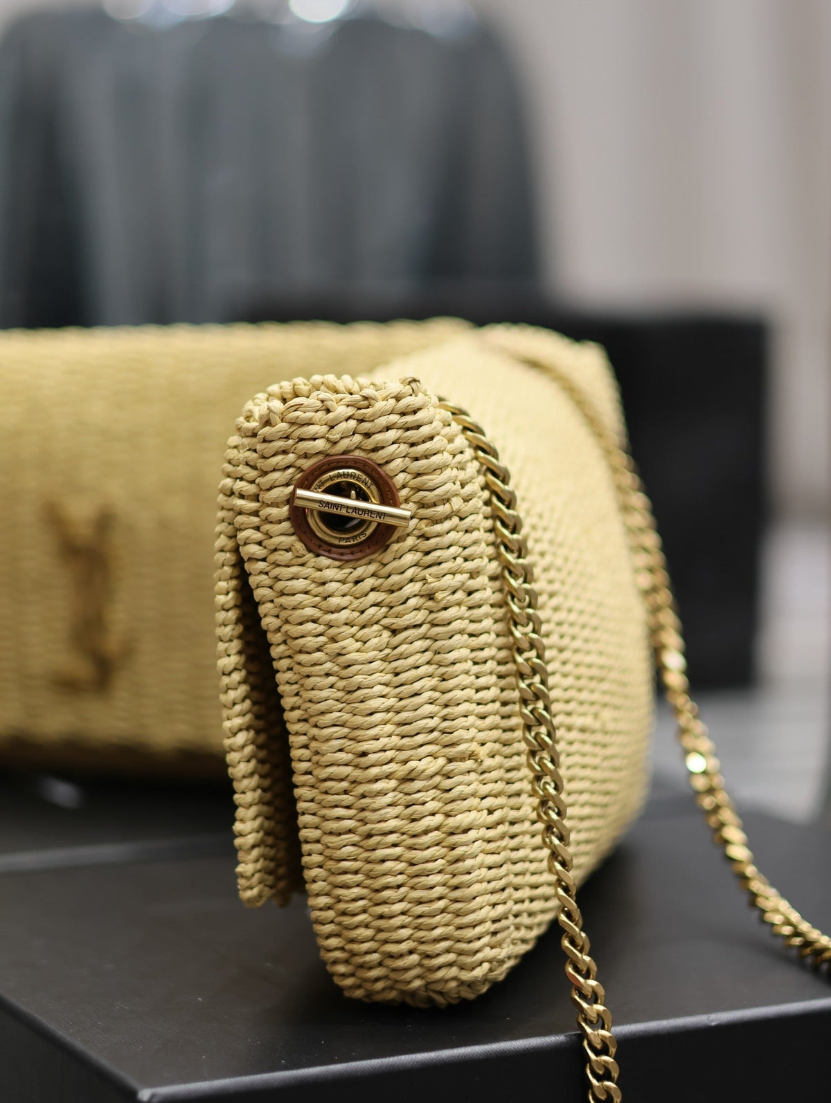 YSL Kate in Raffia Shoulder Bag — view 3