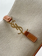 YSL Le 5 a 7 in Canvas and Leather Shoulder Bag - White — view 6