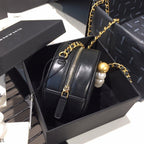 Chanel Pearl Round Clutch with Chain - Black — view 3