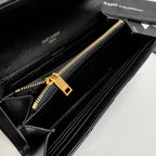 YSL Long Wallet Black Leather Gold Tone 10769 19cm — view 5