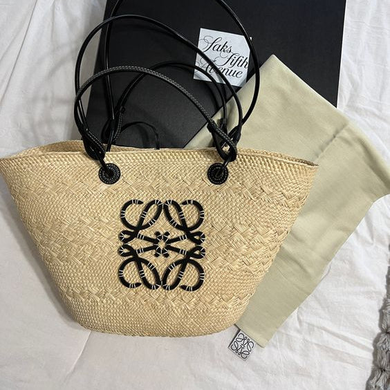 Loewe Sunday Neeti Black Raffia Bag — view 3