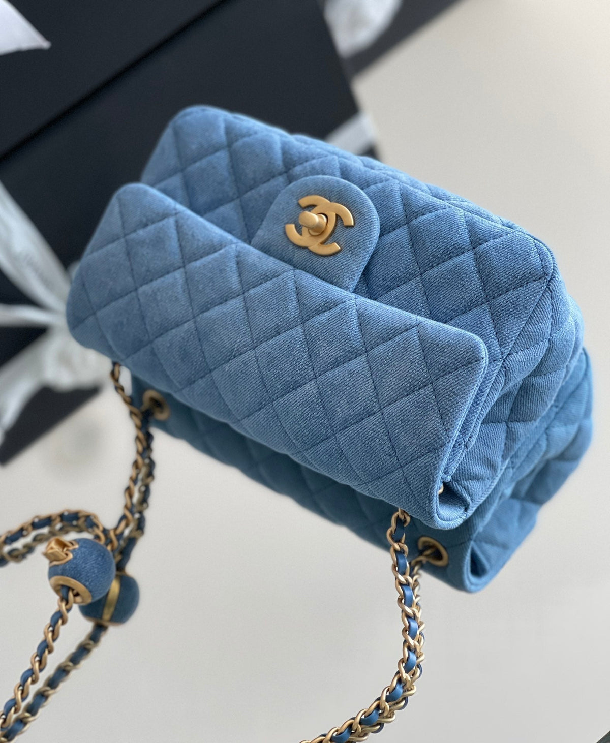 Chanel Denim Flap Bag - Blue — view 3