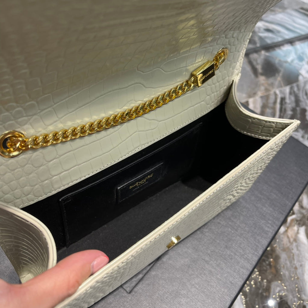 YSL Kate 24cm Shoulder Bag - White — view 6