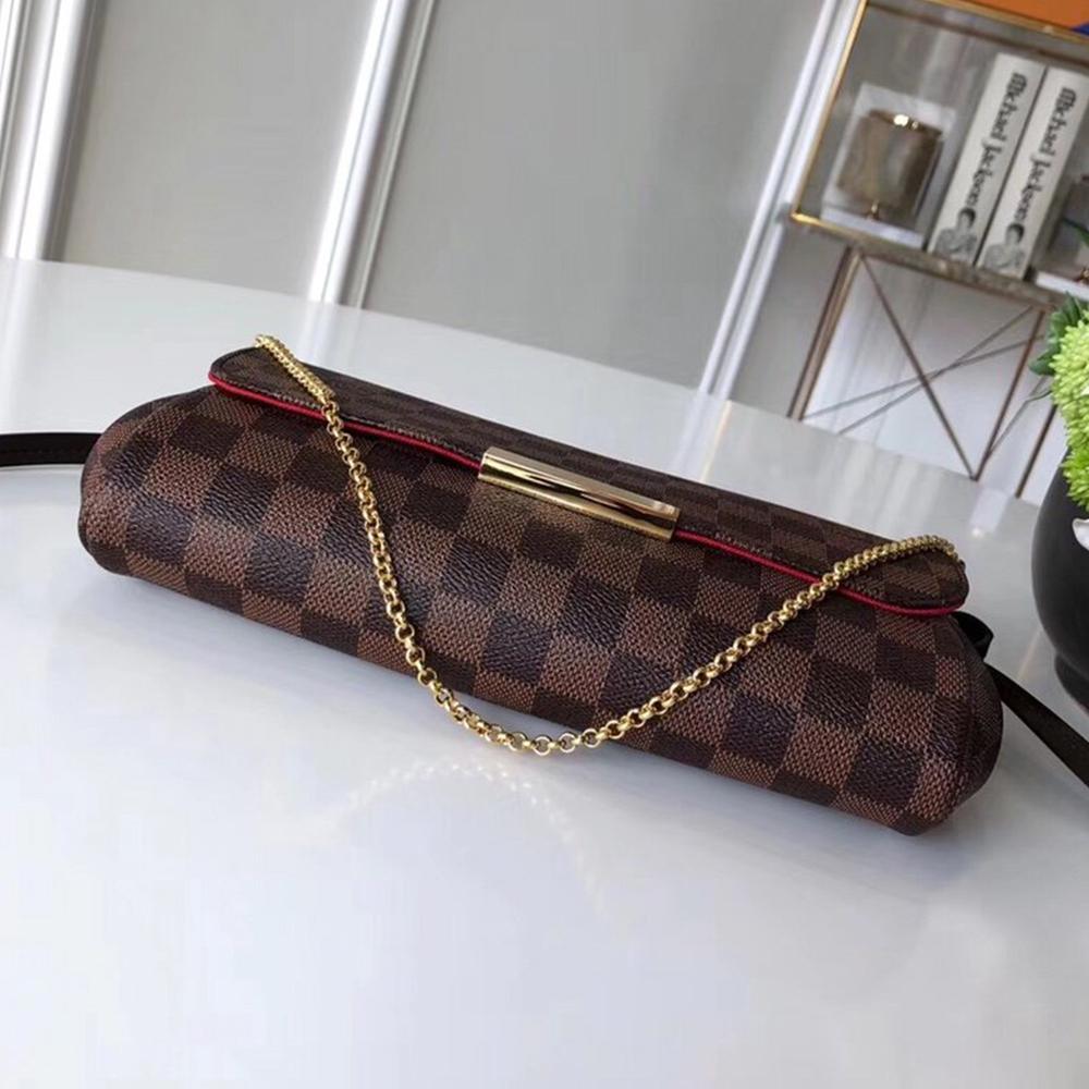LV Favorite MM Damier Ebene Shoulder Bag — view 4