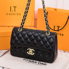 Chanel CF Classic Flap in Black Lambskin Handbag — view 6