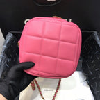 Chanel Lambskin Diamond Cut Pink Bag - Soft Pink — view 3