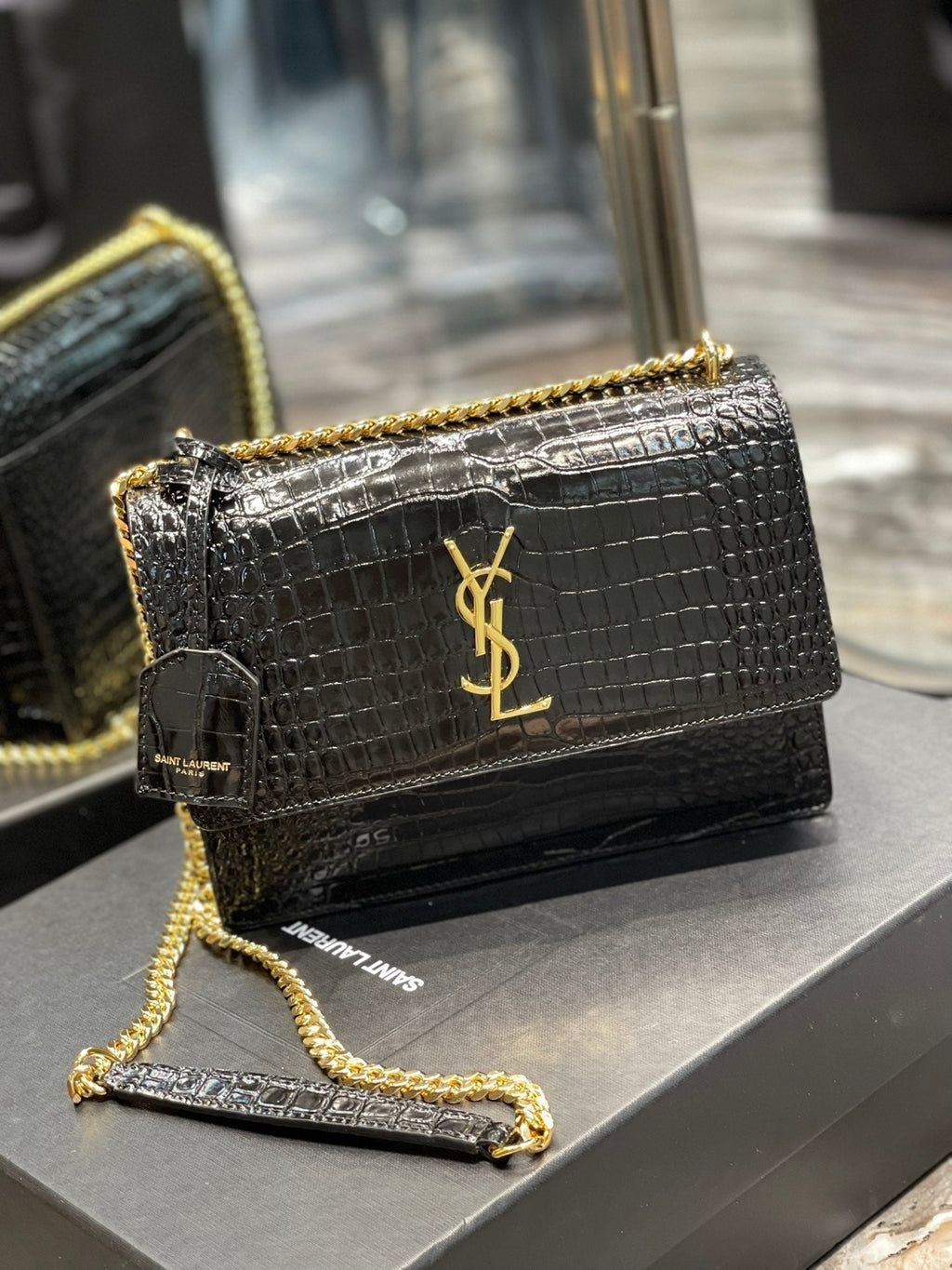 YSL Sunset Bag Small - Black — view 7