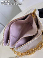LV Coussin BB Monogram Canvas Shoulder Crossbody Bag with Chain Strap and Milkway Pastel Colors - White — view 5