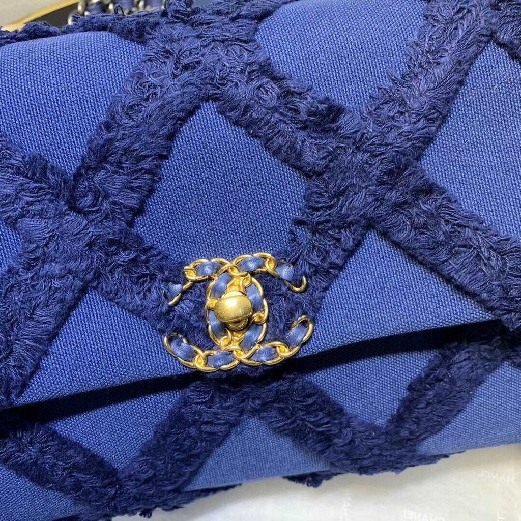 Chanel 19 Denim Medium Flap Bag - Blue — view 4