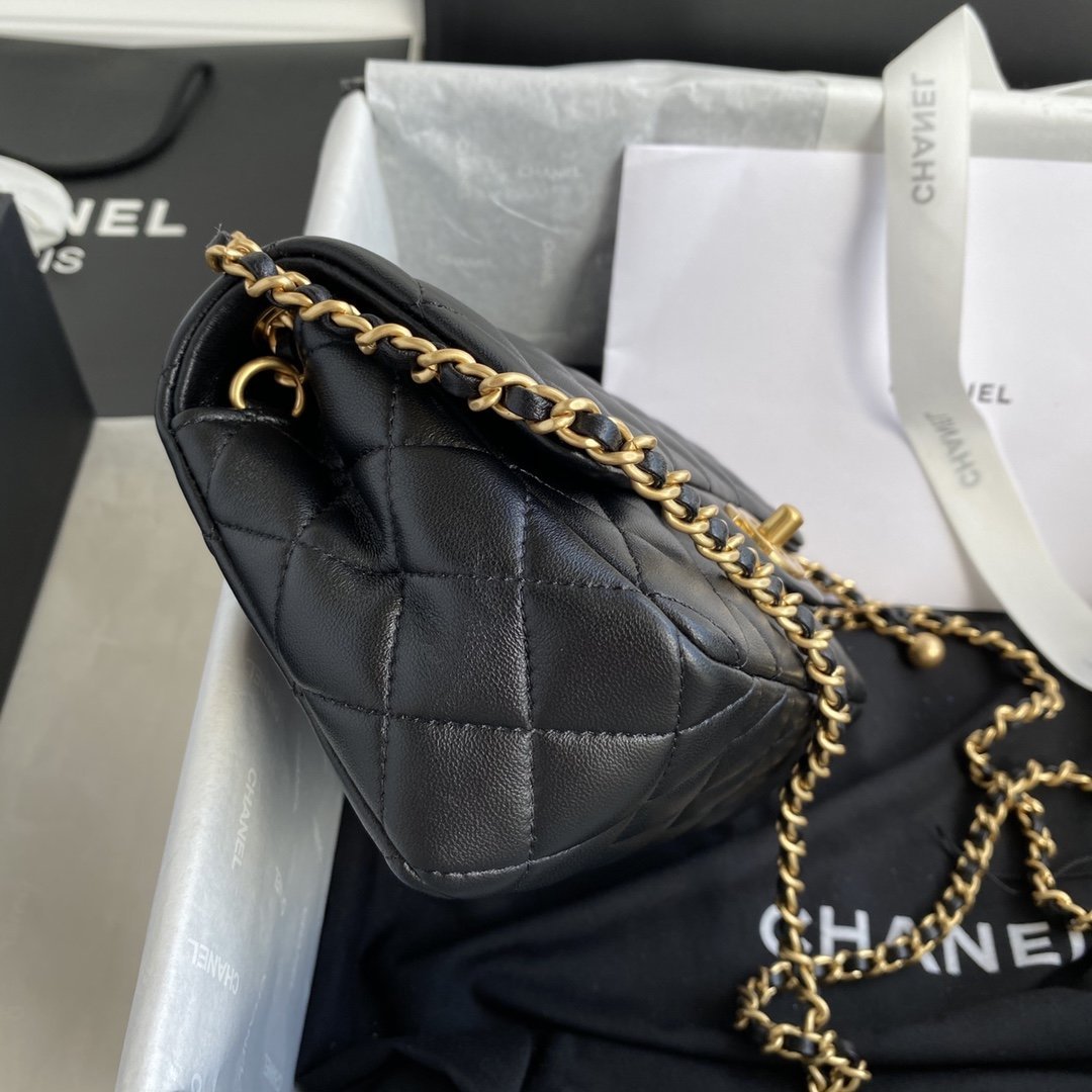 Chanel Pearl Crush Mini Flap Bag - Black — view 8