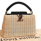 LV Capucines BB Rattan Woven Handle Shoulder Bag with Leather Trim — view 5