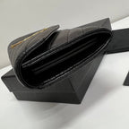YSL Long Wallet Black Leather Gold Tone 10769 19cm — view 4