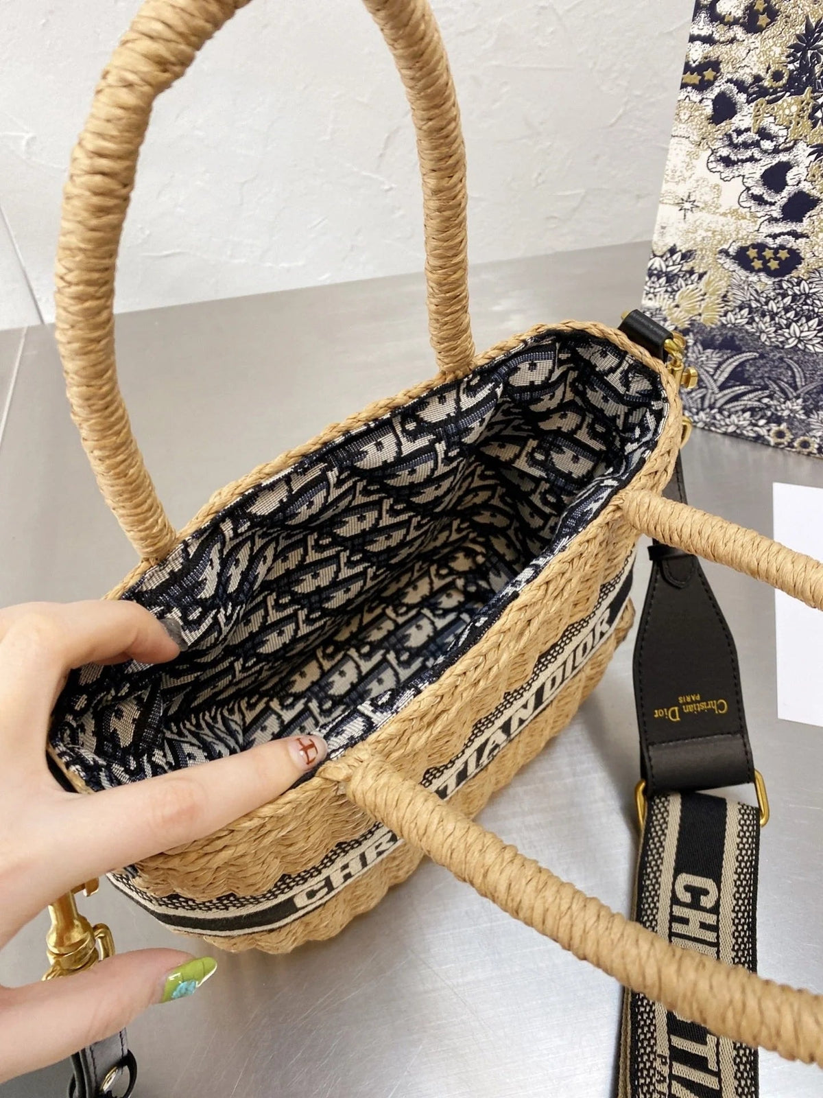 Dior Lady Oblique Bag - Straw — view 5