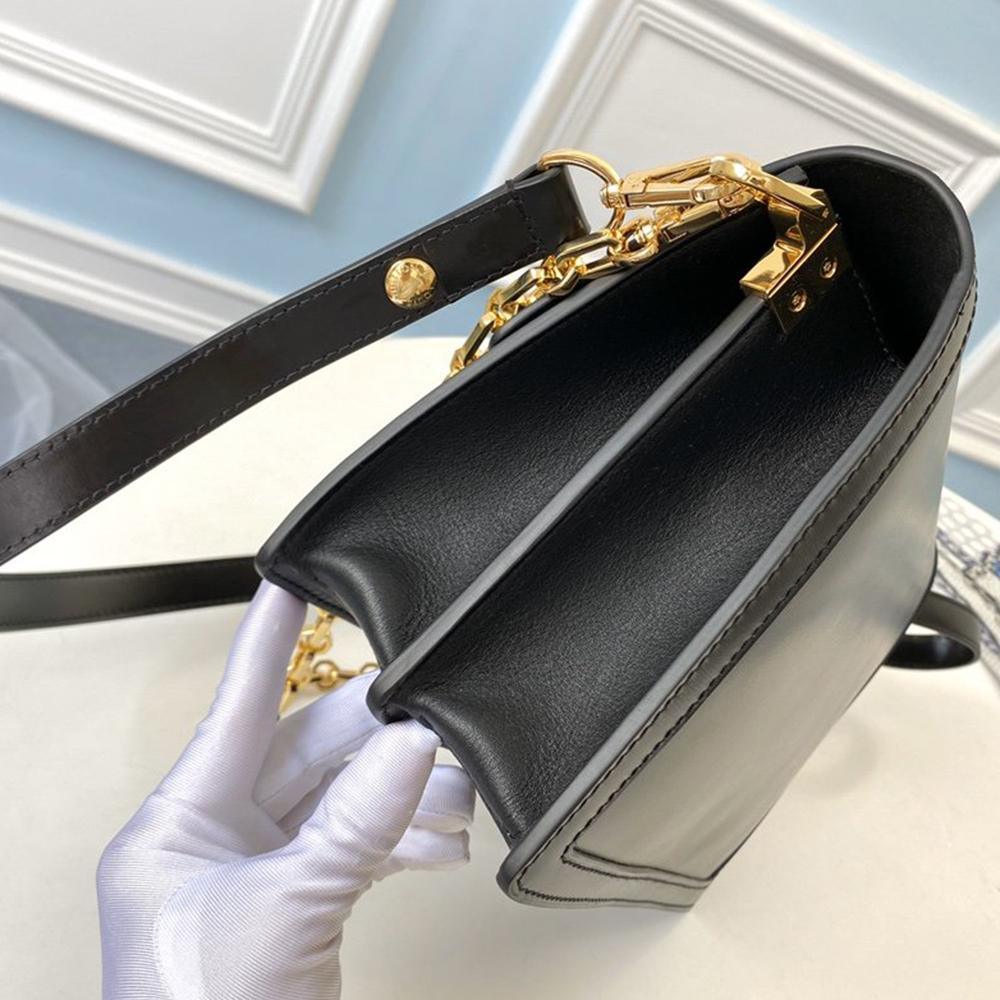 LV Dauphine MM Black Smooth Handbag — view 3