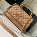 Chanel Flap Bag with Handle Beige — view 1