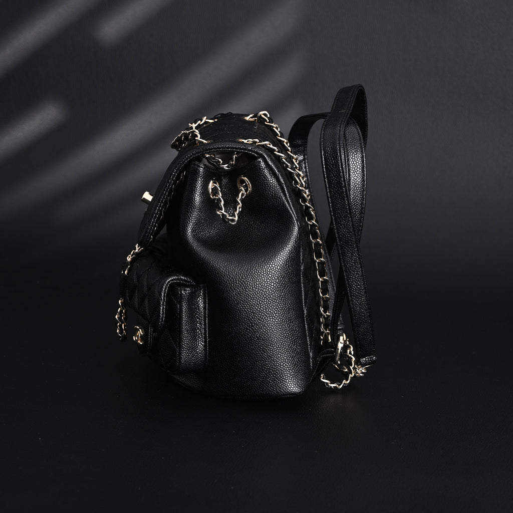 Chanel Duma Backpack – Black Quilted Lambskin with Gold-Tone Hardware (24A Collection) — view 11
