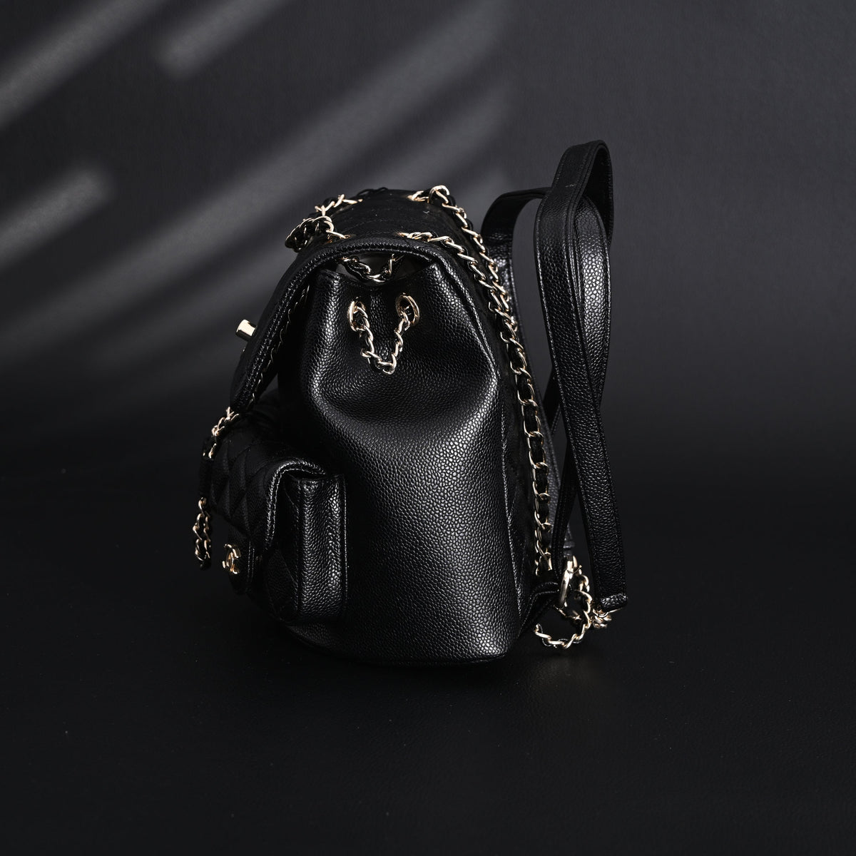 Chanel Duma Backpack – Black Quilted Lambskin with Gold-Tone Hardware (24A Collection) — view 11