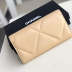 Chanel 19 Quilted Flap Wallet Long Goatskin — view 4