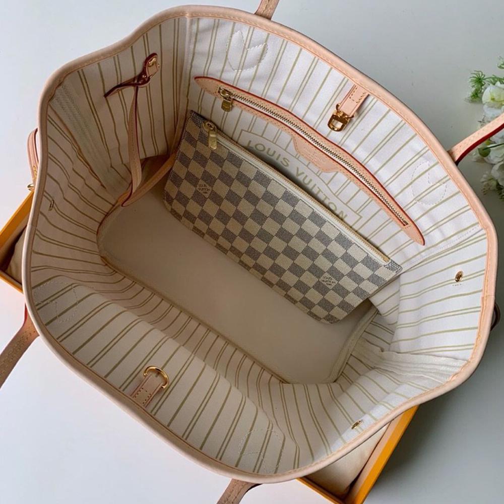 Louis Vuitton Neverfull MM Damier Azur Beige Tote Bag — view 9