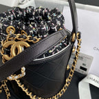 Chanel 2020 Tweed Soul Bucket Bag Black — view 5
