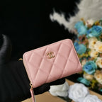Chanel Navy Wallet Pink - Navy with Pink Accents — view 2
