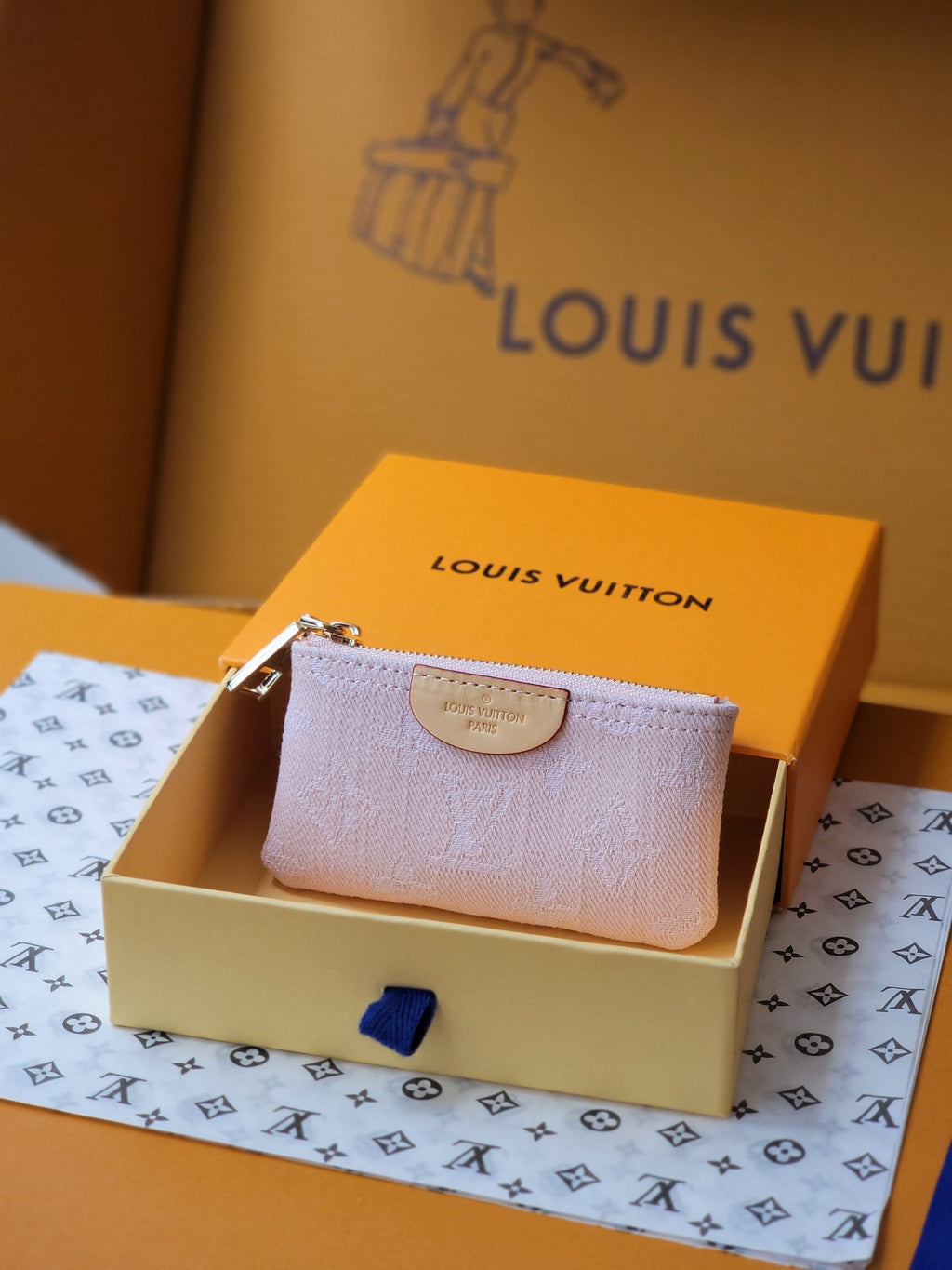 LV Denim Key Pouch - Pink — view 7