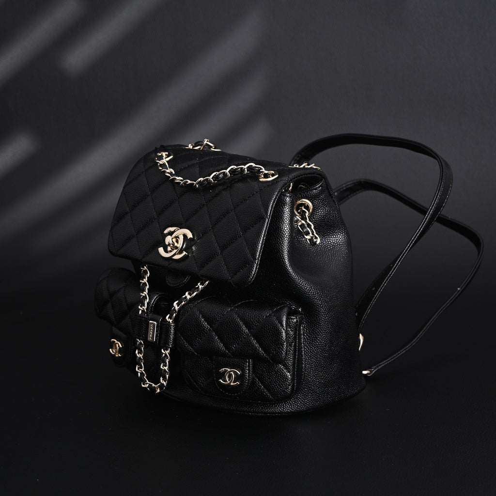 Chanel Duma Backpack – Black Quilted Lambskin with Gold-Tone Hardware (24A Collection) — view 10