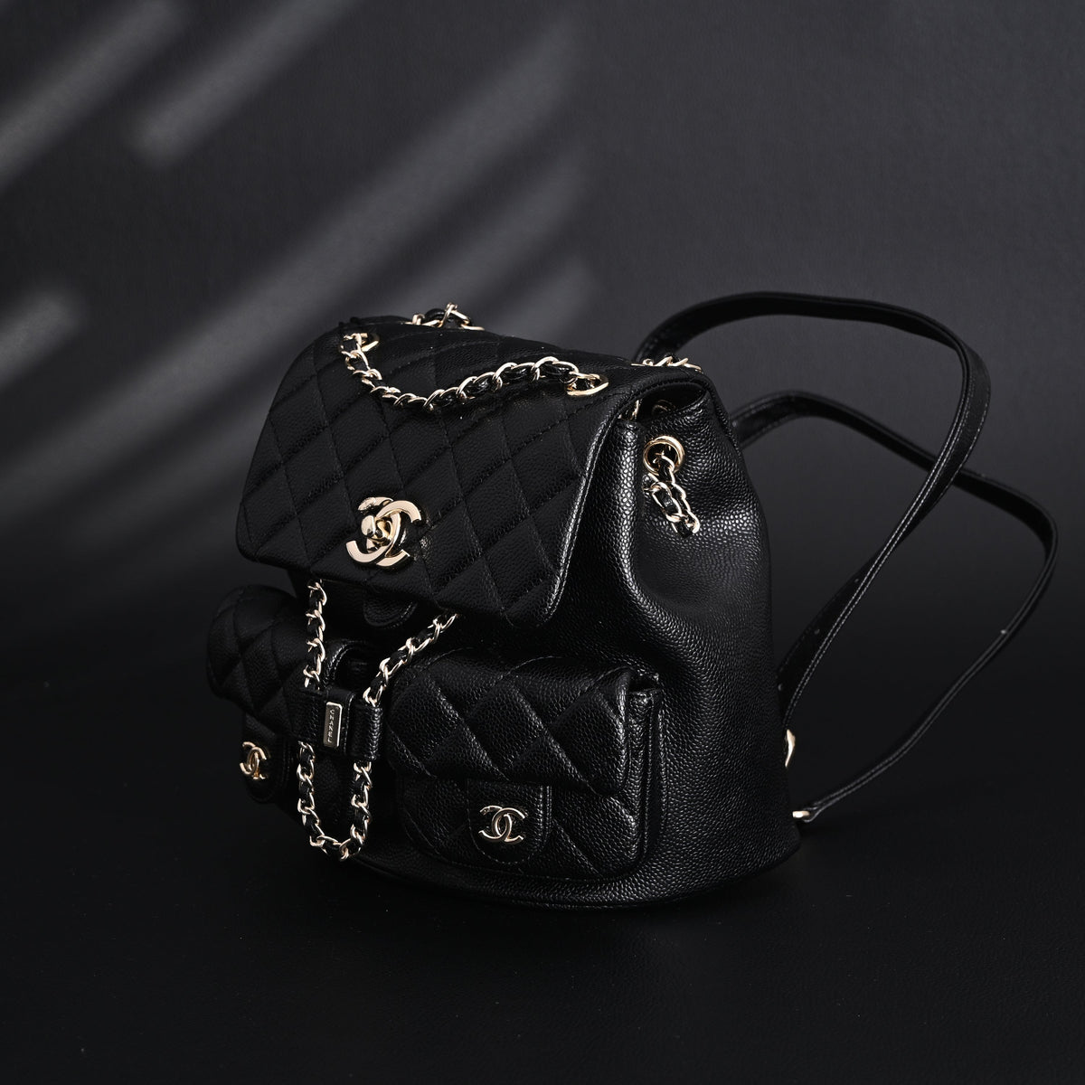 Chanel Duma Backpack – Black Quilted Lambskin with Gold-Tone Hardware (24A Collection) — view 10