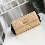 Chanel 19 Quilted Flap Wallet Long Goatskin — view 2
