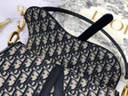 Dior Medium Saddle Bag with Strap Blue Oblique — view 3