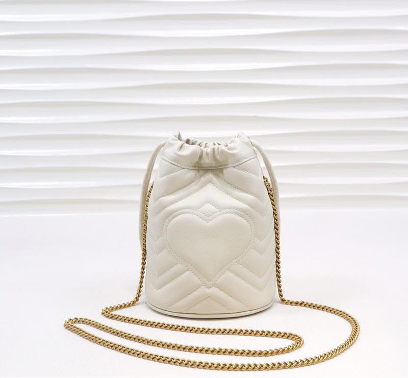 Gucci GG Marmont Mini Bucket Bag White Leather — view 2