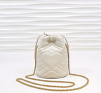 Gucci GG Marmont Mini Bucket Bag White Leather — view 2