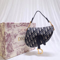 Dior Mini Saddle Bag Blue Oblique Jacquard — view 1