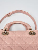 Medium Lady Dior Bag Blush Cannage Lambskin — view 4