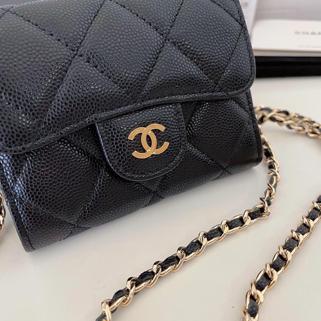 Chanel Mini Wallet On Chain Caviar Leather — view 6