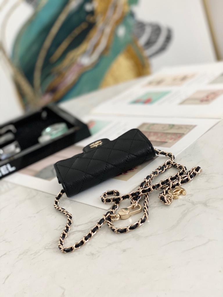 Chanel Mini Wallet On Chain Caviar Leather — view 5