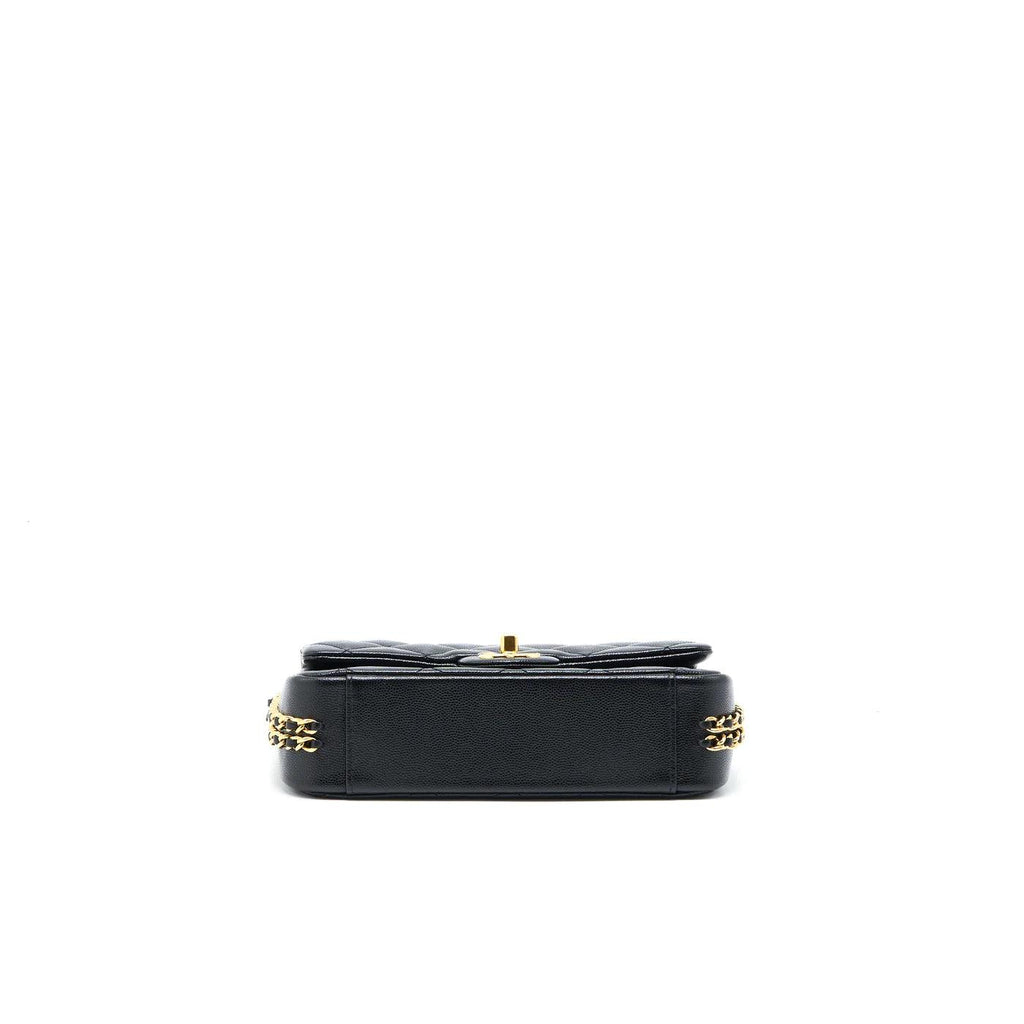 Chanel 23c Mini Flap Bag Chain Grained Calfskin Black — view 4