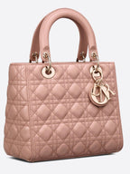 Medium Lady Dior Bag Blush Cannage Lambskin — view 1
